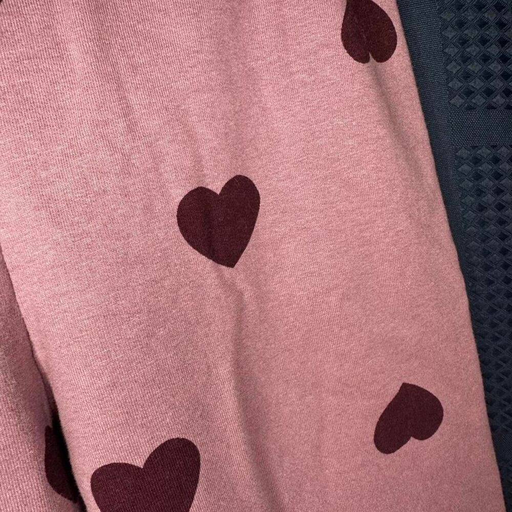 H&M Girl’s Dusty Rose & Burgundy Heart Leggings